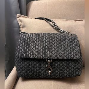 Rebecca Minkoff Edie Maxi Quilted Black Denim